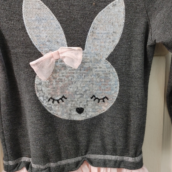 Little dress. Sequence bunny. Gray and pink - Picture 6 of 6